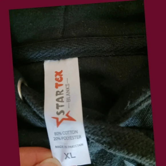 Star tex  hoodie sweatshirt cartoon print size Xlarge unisex black color - Picture 8 of 8